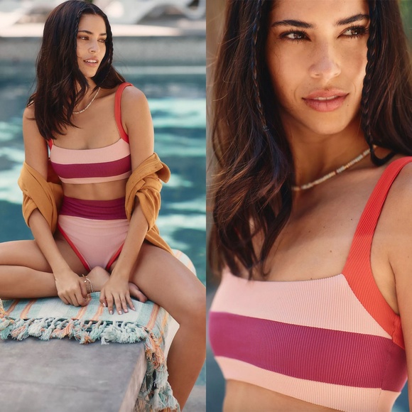 BEACH RIOT SPORT | Marlene Colorblock Top and Legging Set in Merlot | Size L & M - Picture 2 of 13